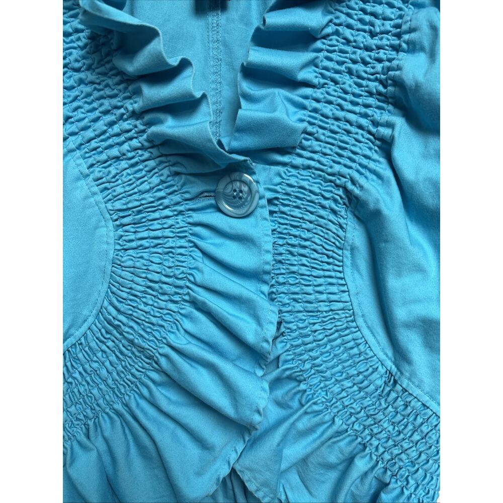DFA New York 2 Pc Blue Ruffled Top & Multicolor Skirt - Size 14 - Picture 4 of 16
